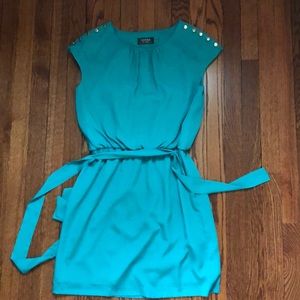 Green Guess dress with gold buttons size 6.